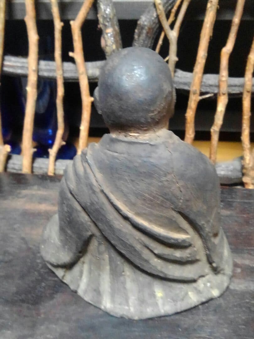 ♥陶製　とても古い　仏像　１　座像　仏様　仏壇　仏具　骨董