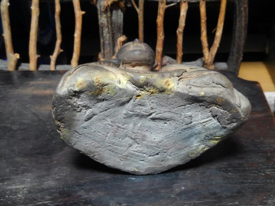 ♥陶製　とても古い　仏像　１　座像　仏様　仏壇　仏具　骨董