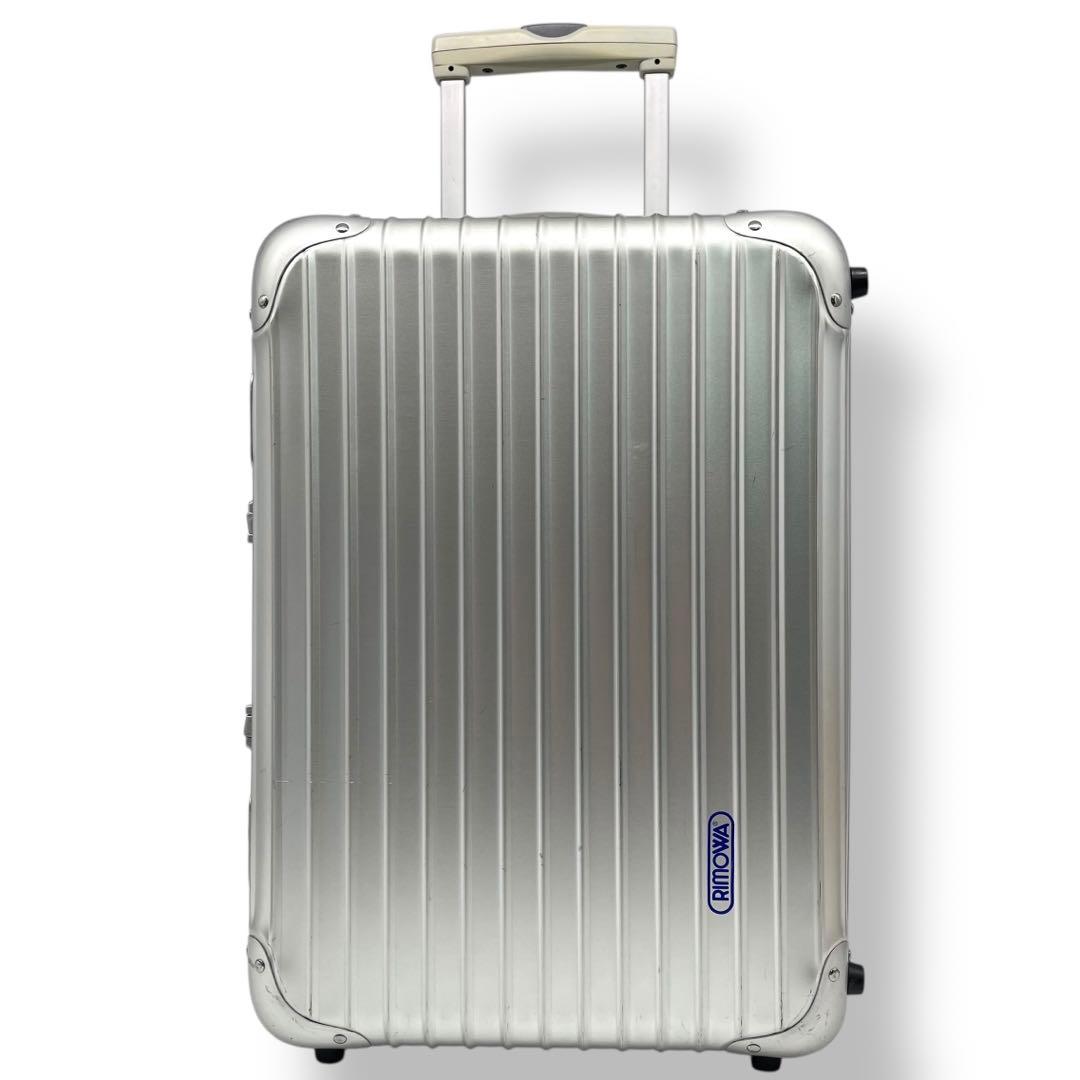 リモワ キャリーバッグ スーツケース トパーズ 青ロゴ 2輪 アルミニウム 銀