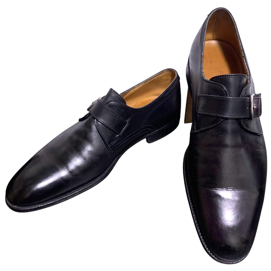 HERMES ジョンロブ製 シングルモンク ブラック サイズ40（約25cm）