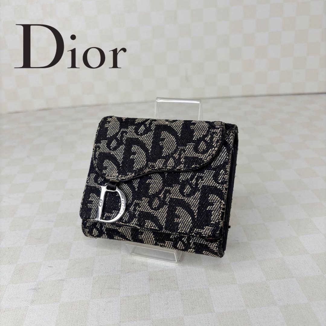 極美品　Dior ディオール　二つ折り財布　コンパクトウォレット　M28