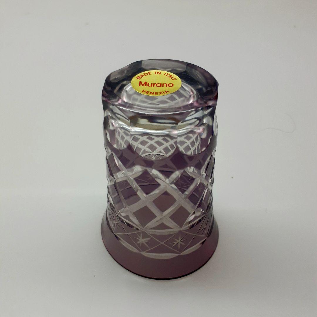 MURANO ムラノ 金彩 ドルフィン モチーフ ブルー グラス 2客セット