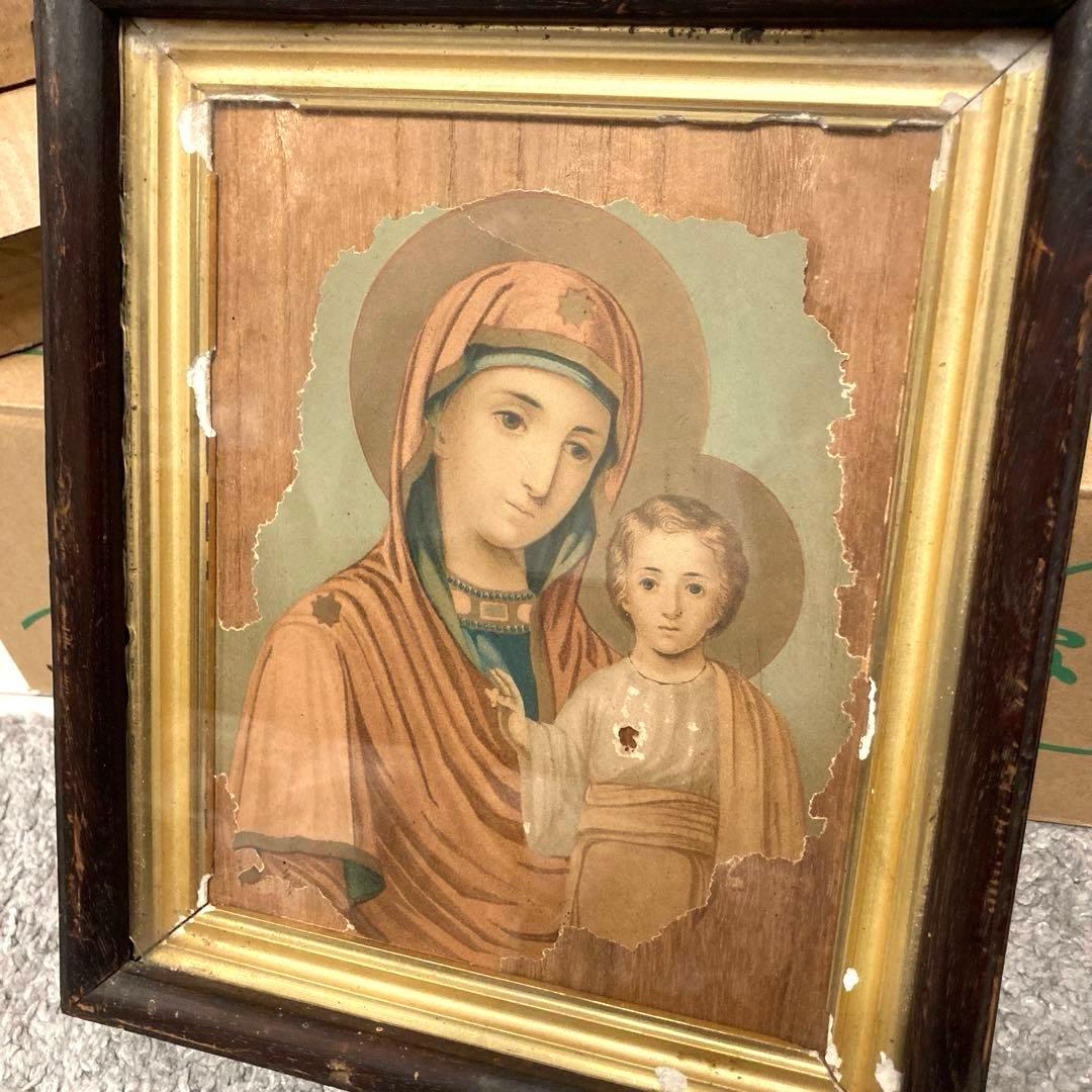 明治時代　ロシア正教会 イコン 聖母子像 キリスト教 聖母マリア イエスキリスト