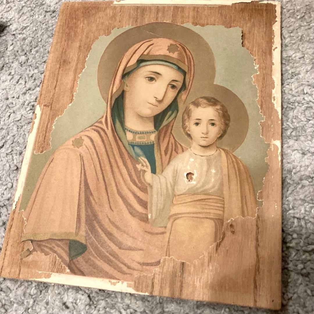 明治時代　ロシア正教会 イコン 聖母子像 キリスト教 聖母マリア イエスキリスト