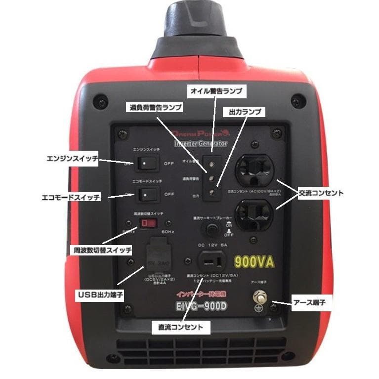ナカトミ EIVG-900D インバーター発電機 未使用 防災停電対策用小型軽量
