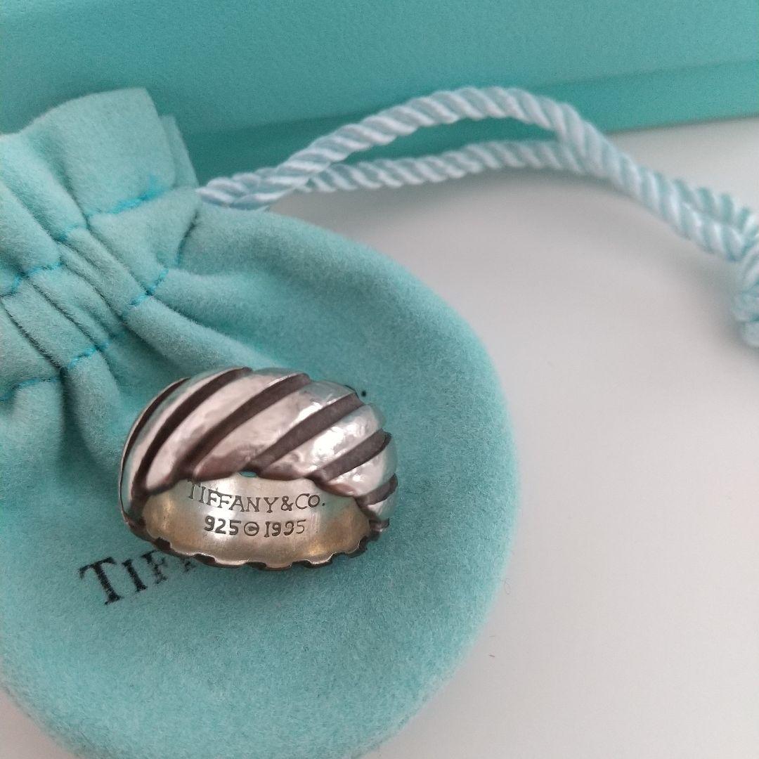 【希少】TIFFANY ツイスト リング スパイラル約10号 SV925