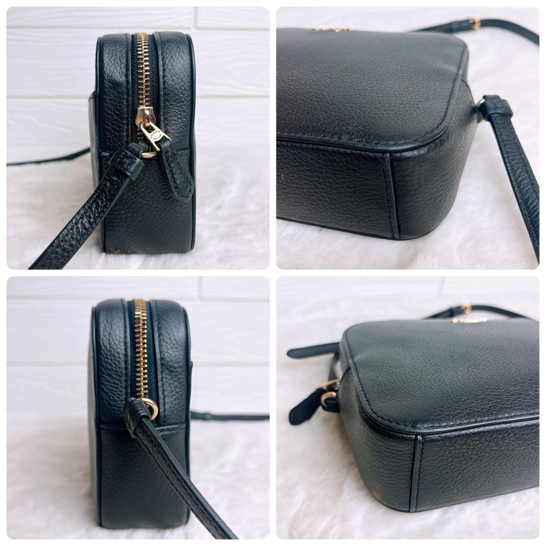美品☆COACHコーチ ショルダーカメラバッグ ブラック シボ革