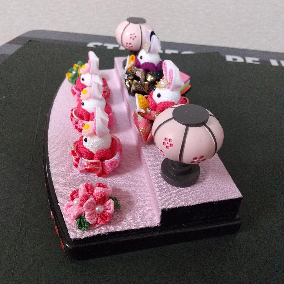 つまみ細工 吊るし飾りと雛飾りセット 雛壇 ピンク