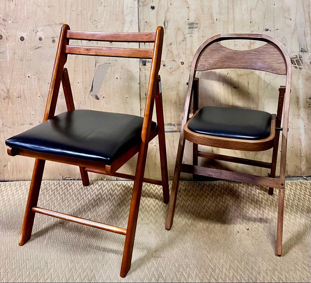 ①折りたたみチェアー2点セット　アクメファニチャー　イモト