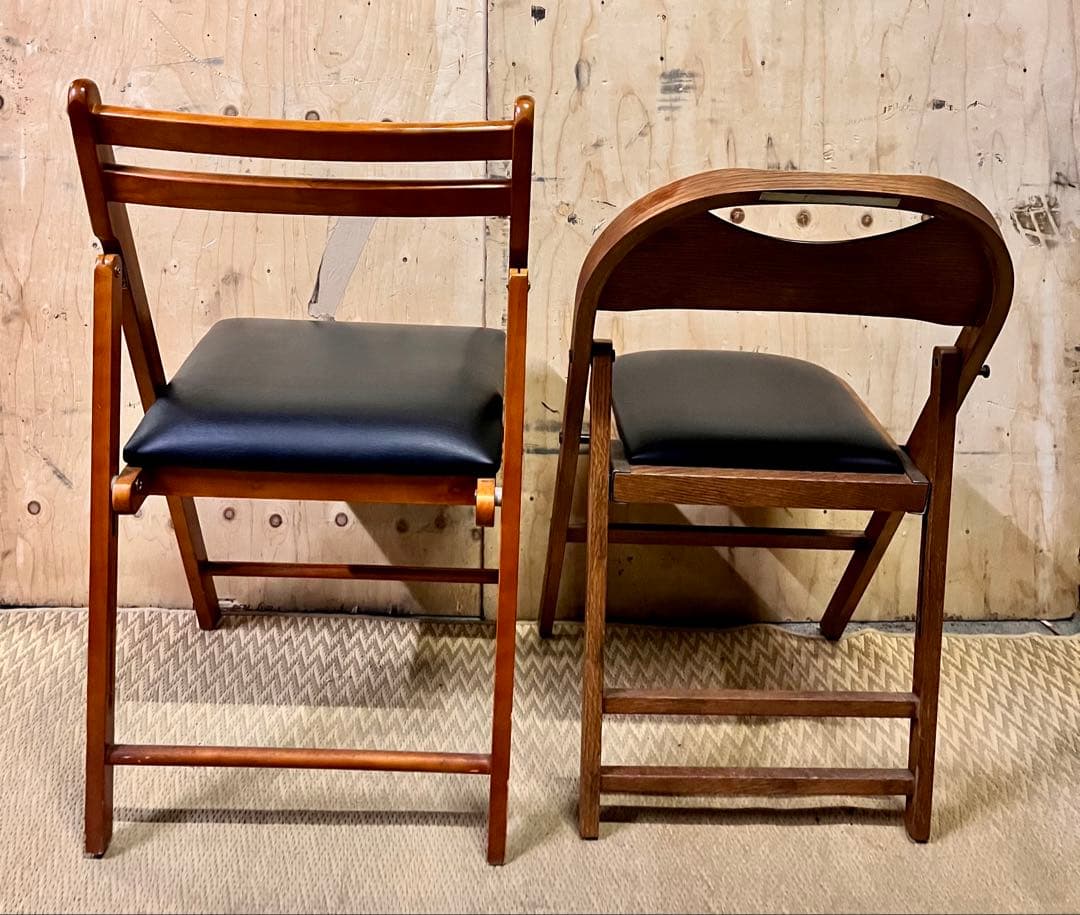 ①折りたたみチェアー2点セット　アクメファニチャー　イモト