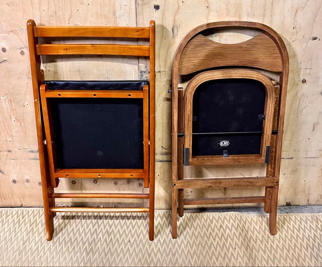 ①折りたたみチェアー2点セット　アクメファニチャー　イモト