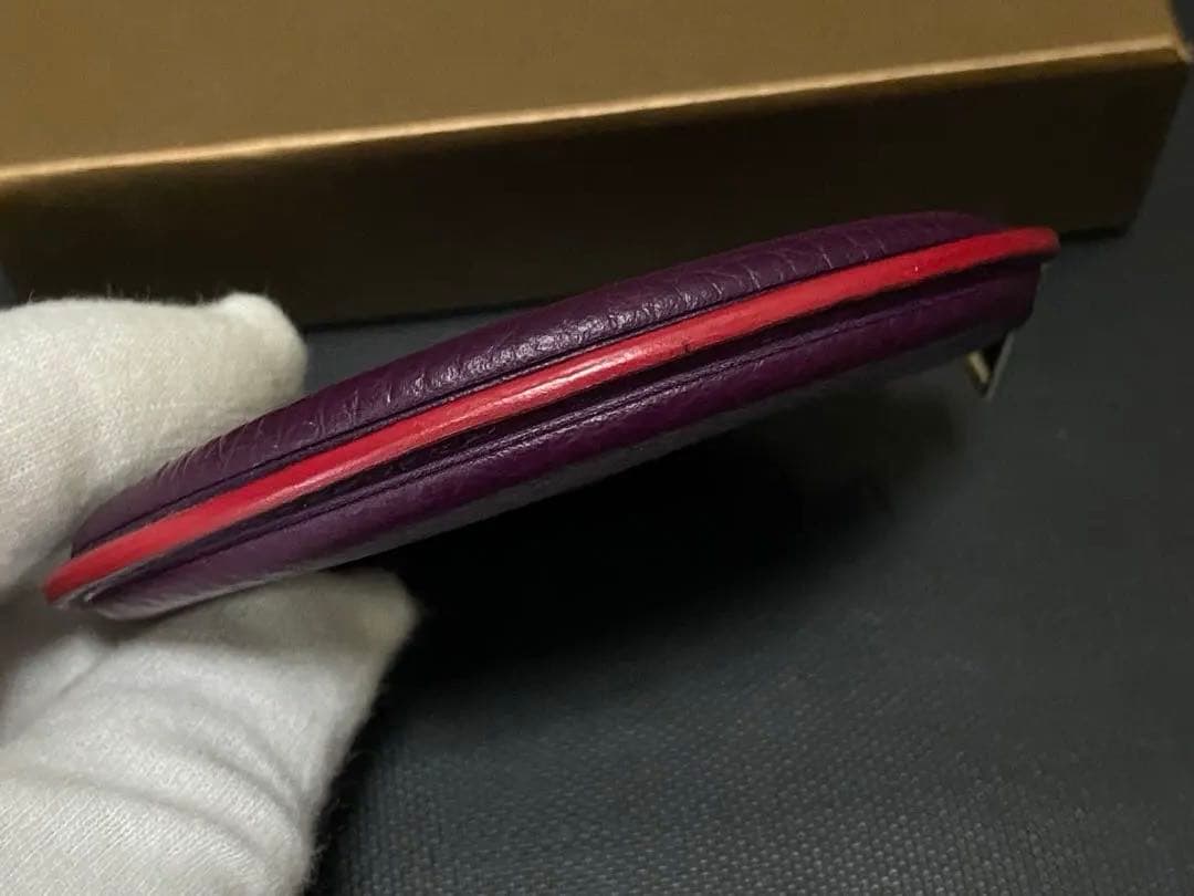 未使用 ロエベ アナグラム アマソナ クッキー ケース 小銭入れ レザー紫