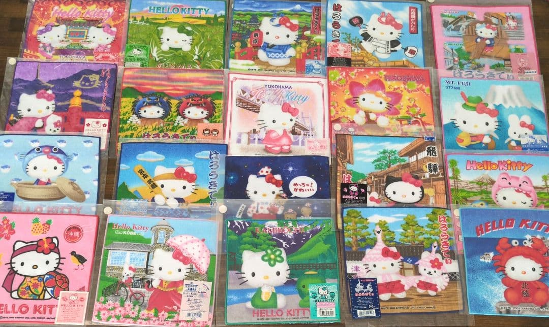 美品❣希少キティ地域限定　タオル　まとめ売り53枚　平成レトロタオルバラ売り不可