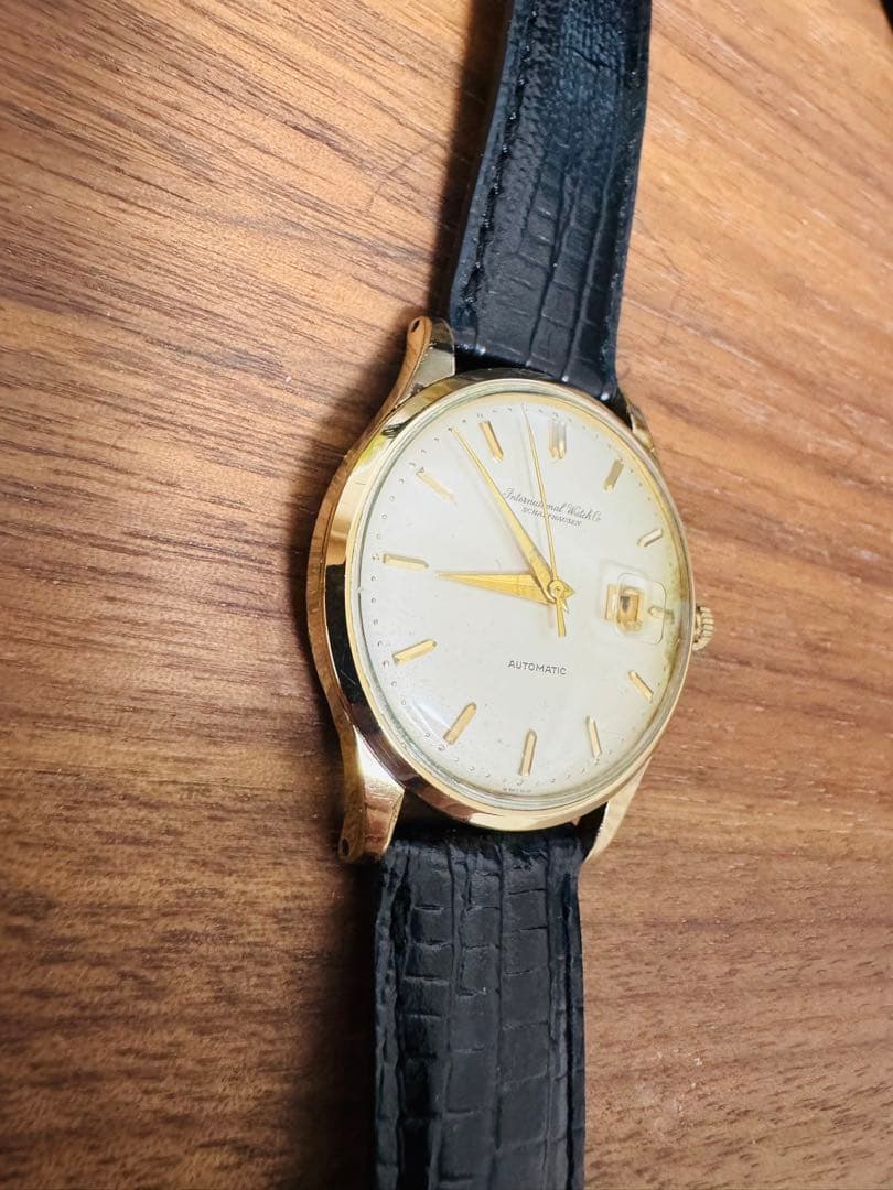 IWC オールドインター自動巻 金張（ゴールドキャップ／いわゆる厚張） デイト