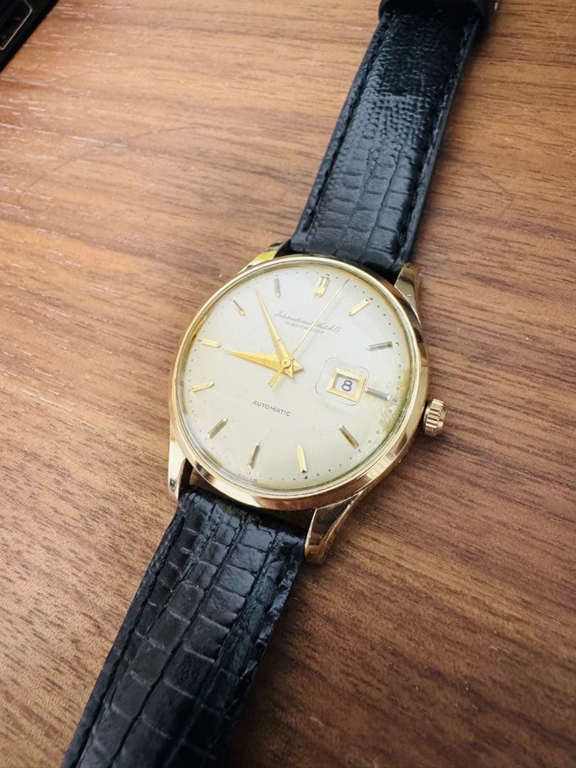 IWC オールドインター自動巻 金張（ゴールドキャップ／いわゆる厚張） デイト