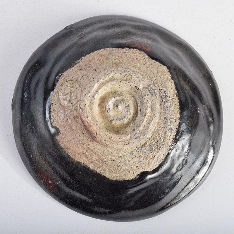 茶道具　楽吉左衛門作　黒楽平茶碗　時代箱　M　R9349