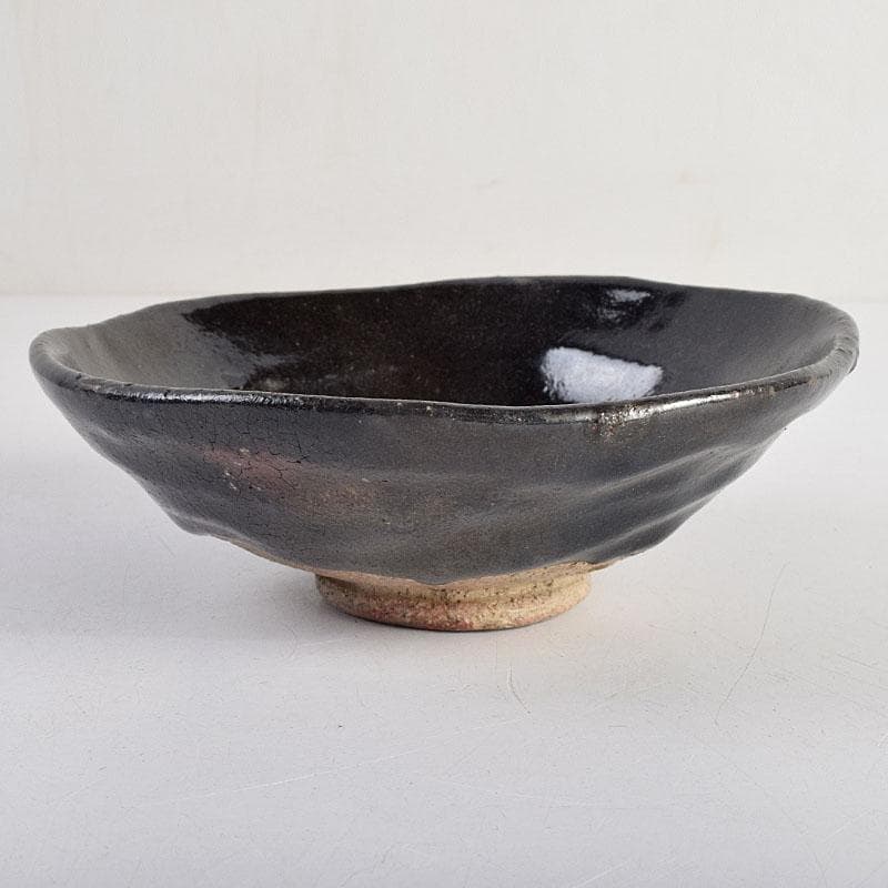 茶道具　楽吉左衛門作　黒楽平茶碗　時代箱　M　R9349