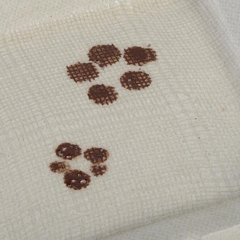 和食器　茶懐石　瀬戸焼　葵窯　灰釉長皿　五客　共布共箱　V　9584