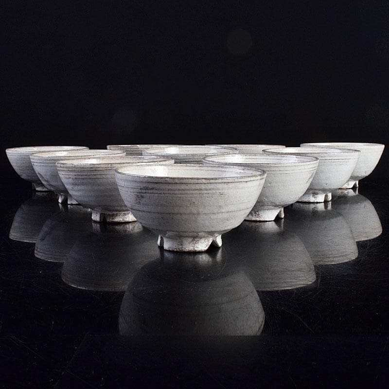 茶道具　萩焼　楽山窯造　数茶碗　十客　共箱　M　R9436B