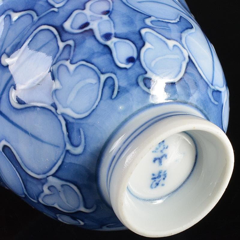 煎茶道具　 染付　柘榴文　煎茶碗　六客　在銘　V　R6774