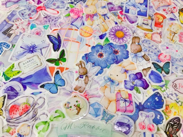 可愛いい❤️❤️フレークシール( ⸝⸝•ᴗ•⸝⸝ )お洒落なうさぎさんのセット♡♡