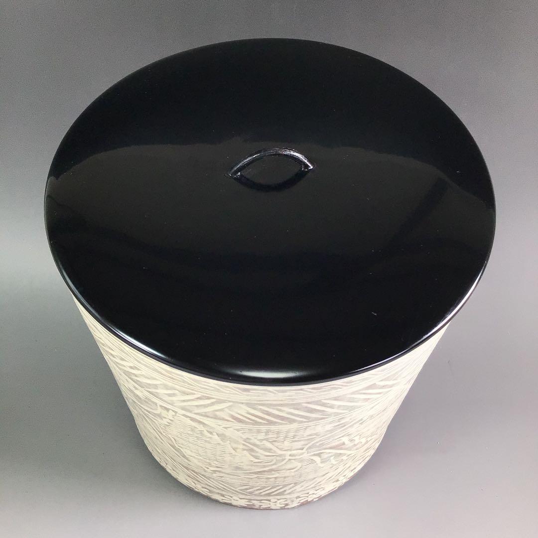 Ｒ９　水指　『趙誠主造』『御本三島』『一重口水指』　共箱　茶道具