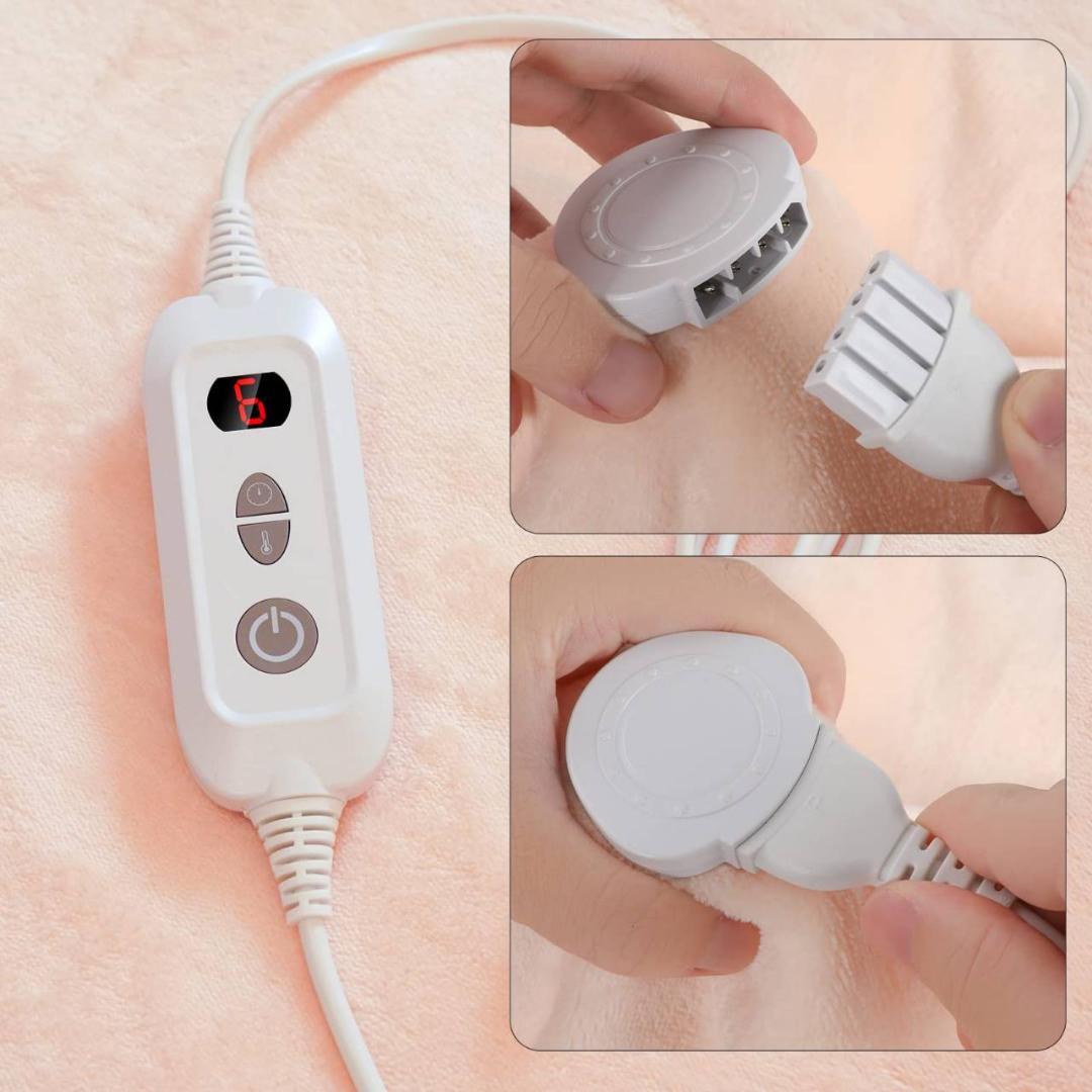 ふんわり暖かな電気毛布 掛け敷き兼用 6段階温度調整