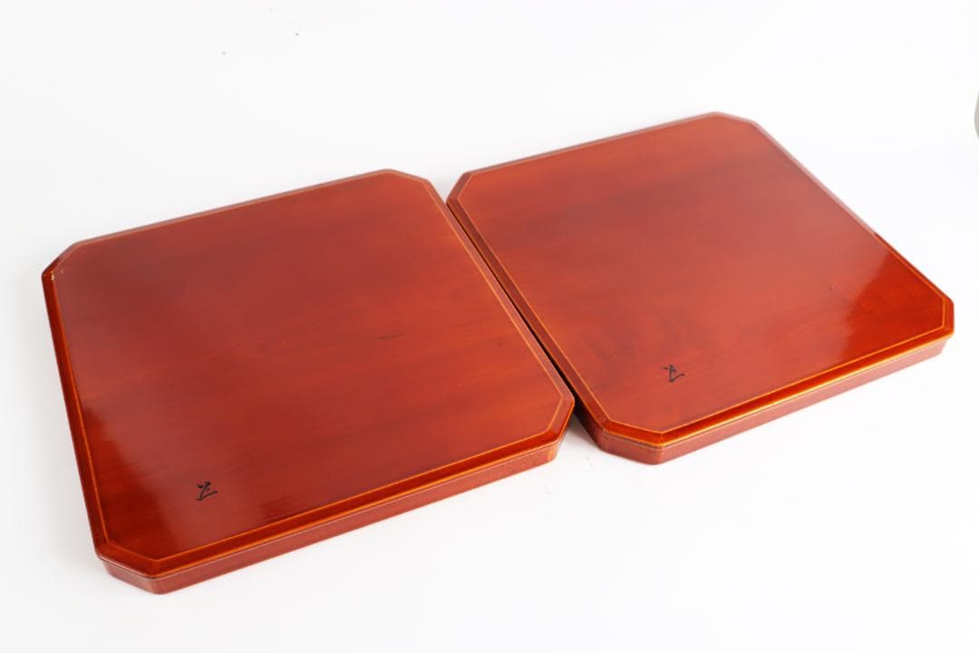 飛騨春慶塗 四方膳 懐石膳 隅切四方膳 五枚　茶道具