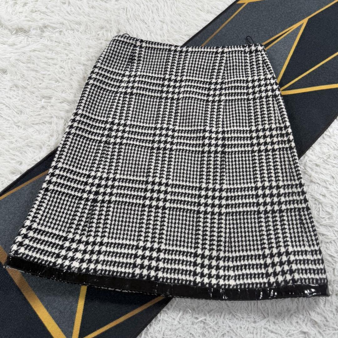 クリスチャンディオール スカート サイドジップ XL ウール 羊革 2018年