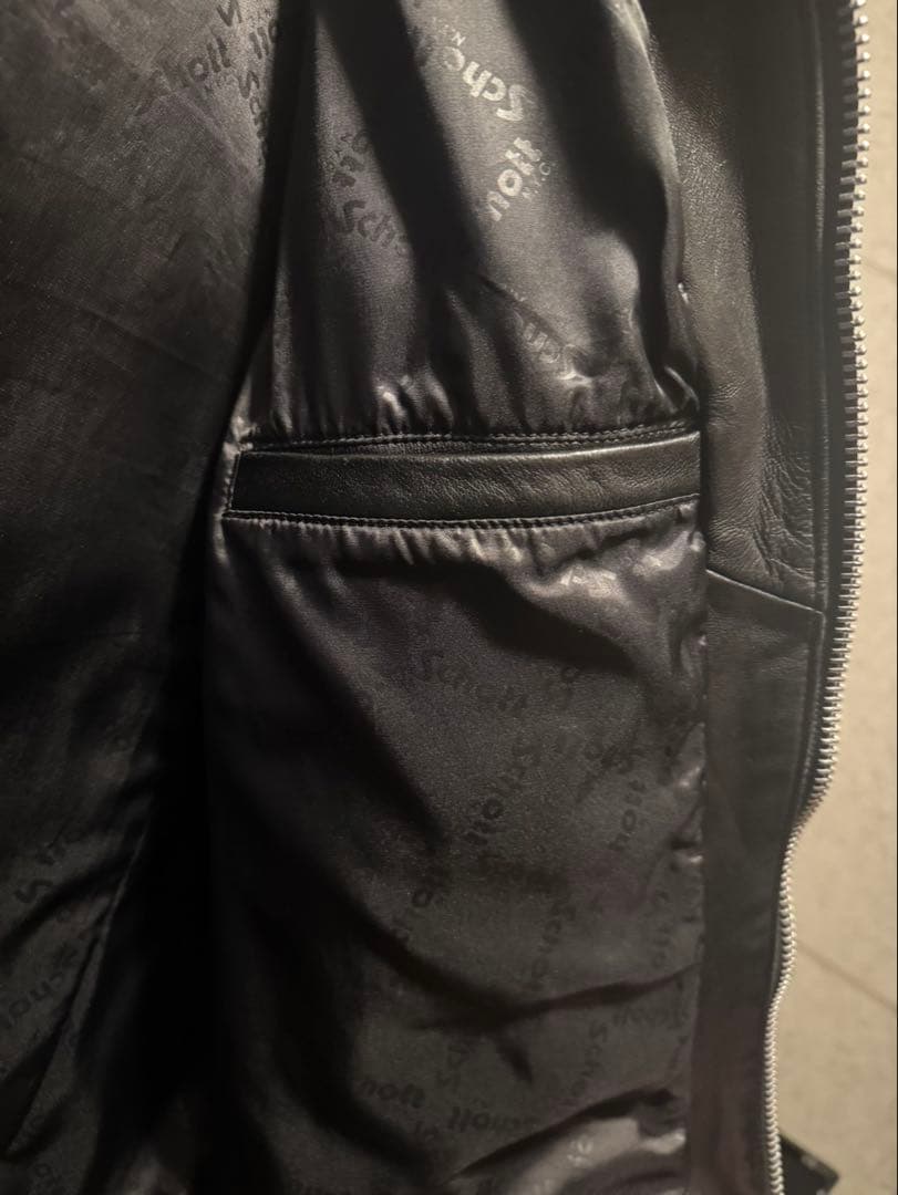 Schott ブラック レザー シングルライダース L フリークスストア別注