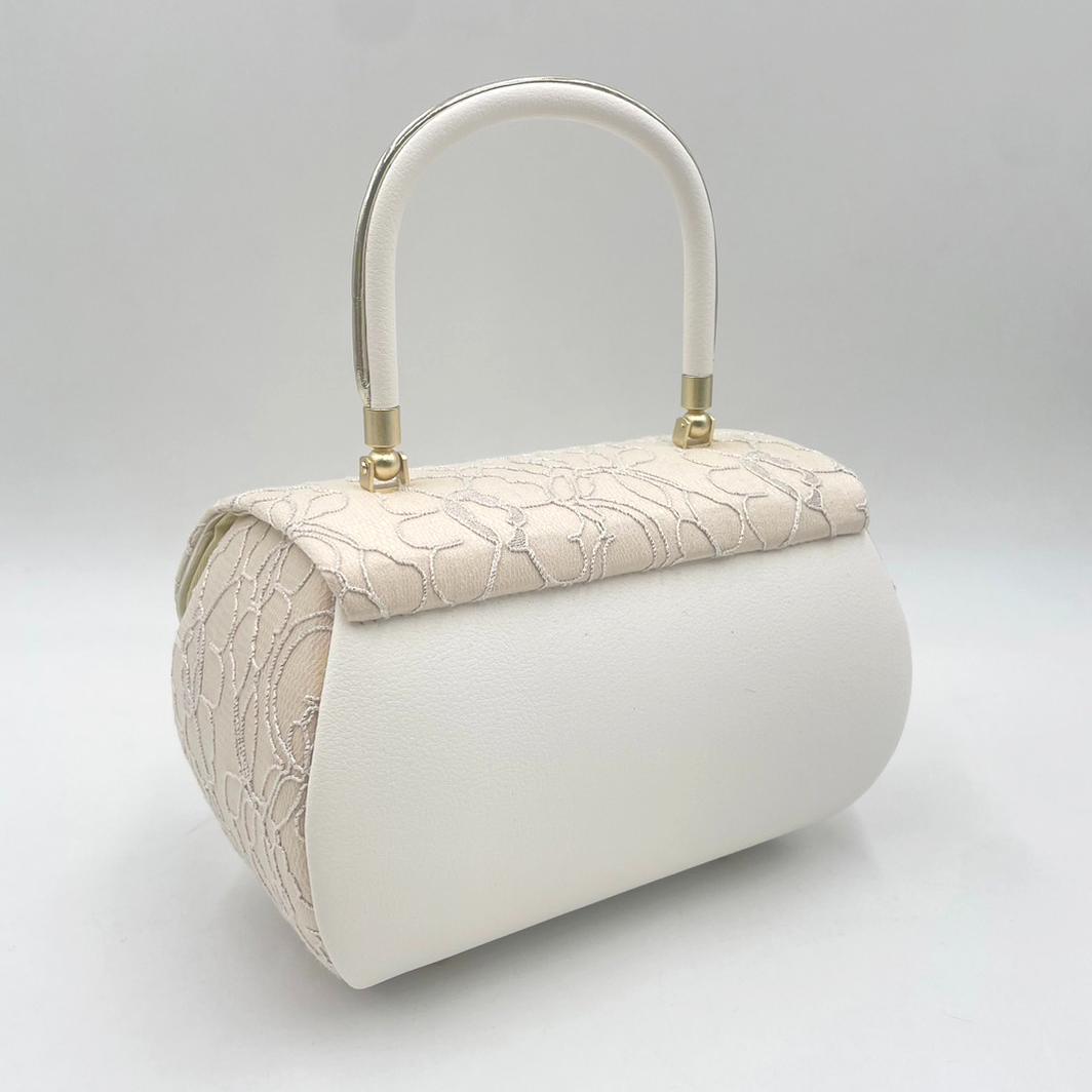 豪華ビーズパール刺繍　本格カブセ　振袖バッグ草履セット くすみピンク