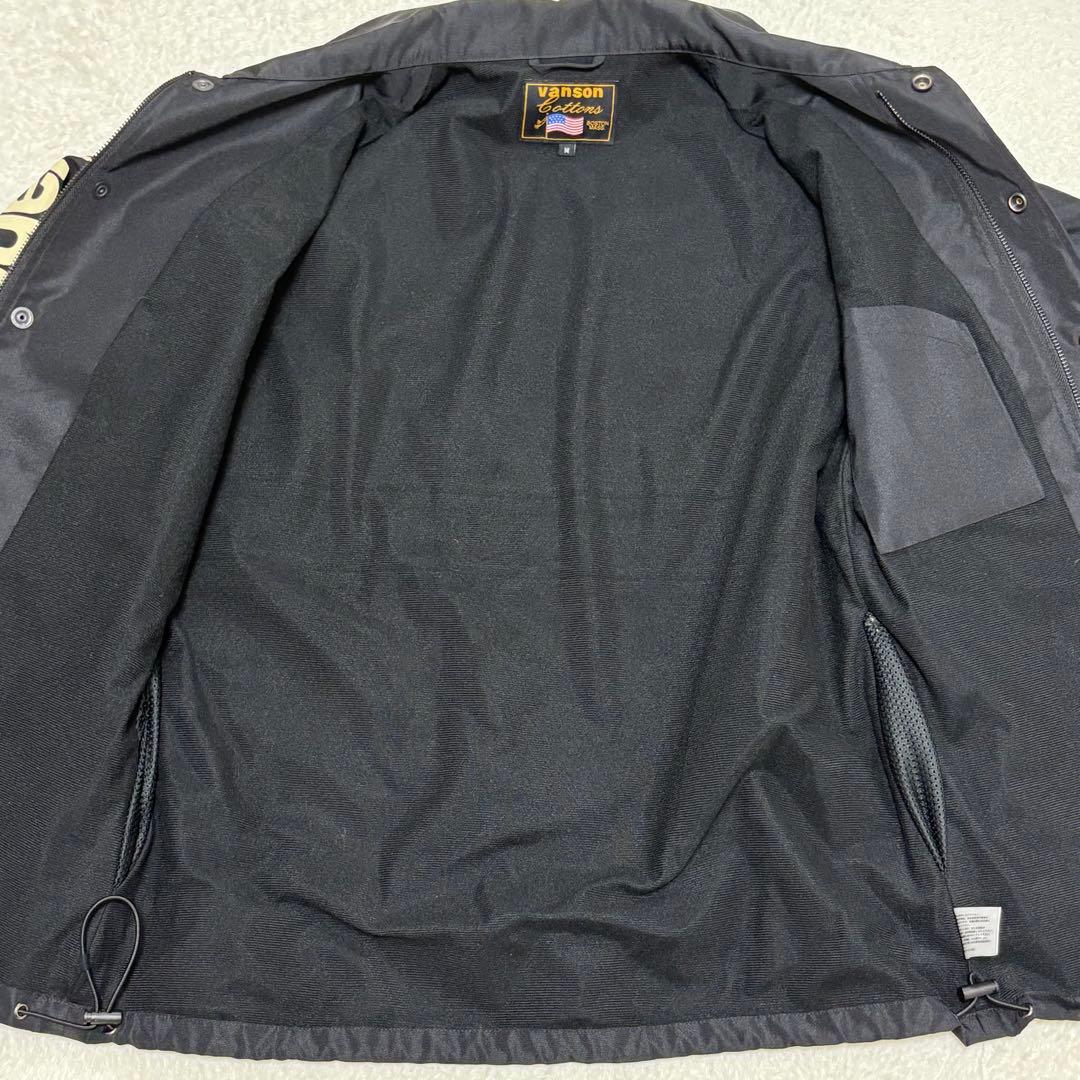 VANSON × AMERICAN BASS ナイロン コーチジャケット 黒