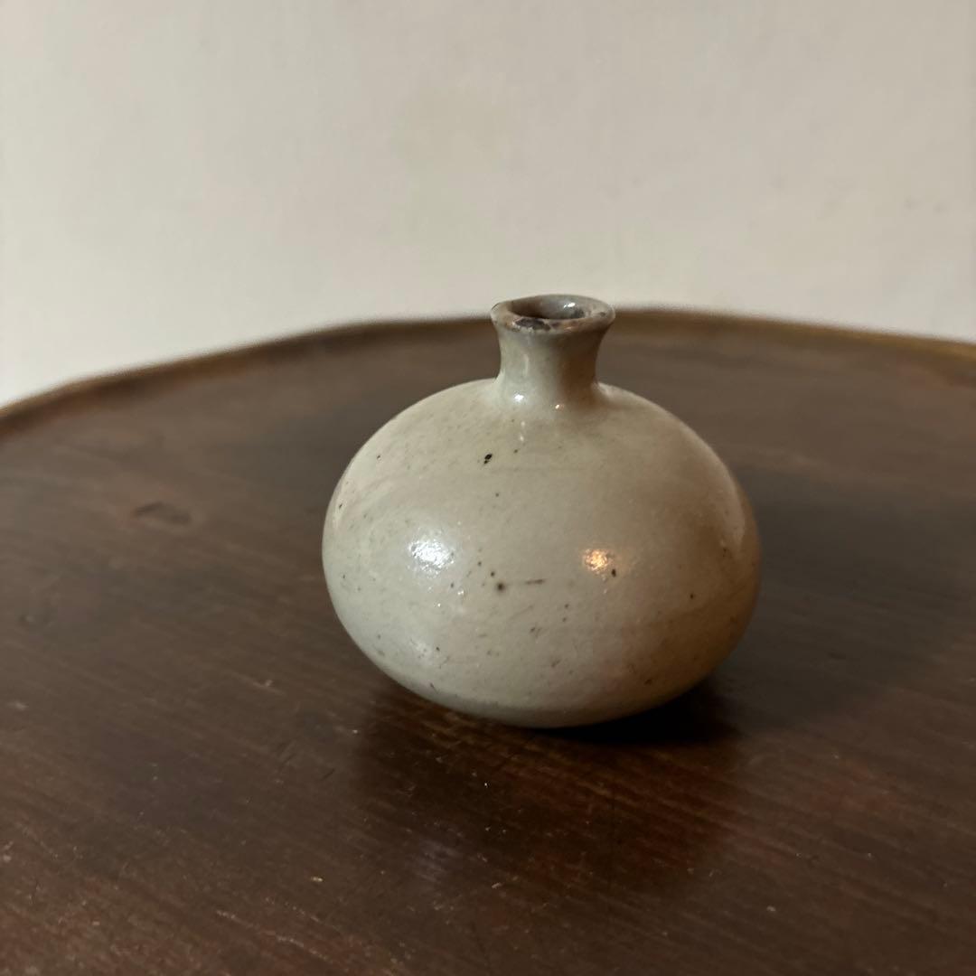 古丹波　白丹波油壷　江戸時代 小壺 花器 酒器 民藝 検:白洲正子　李朝 粉引