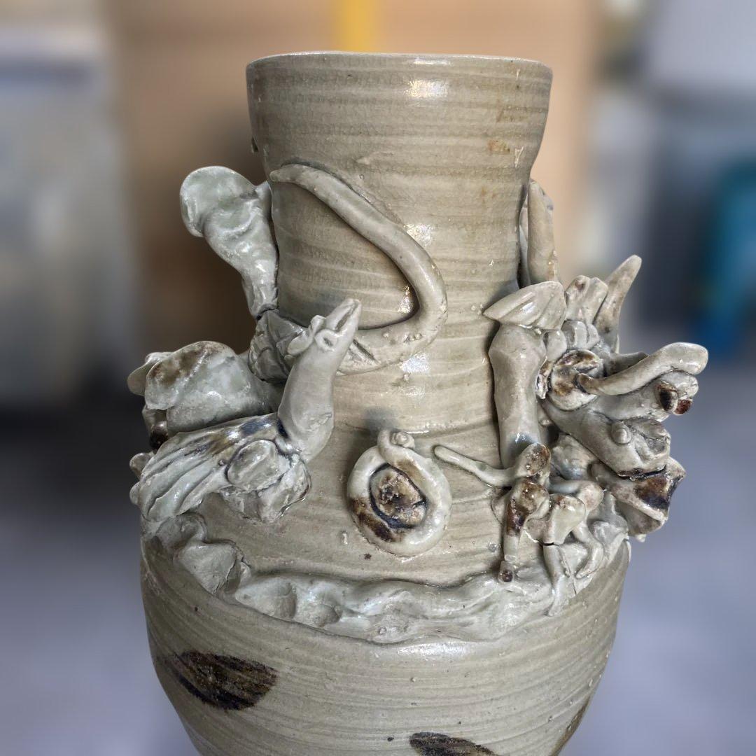 中国美術　骨董品　人物壺　貴重　箱付き