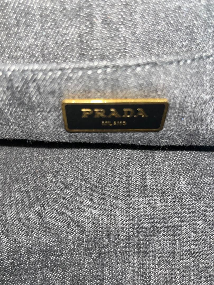 プラダ PRADA カナパ トートバッグ L ブラックデニム