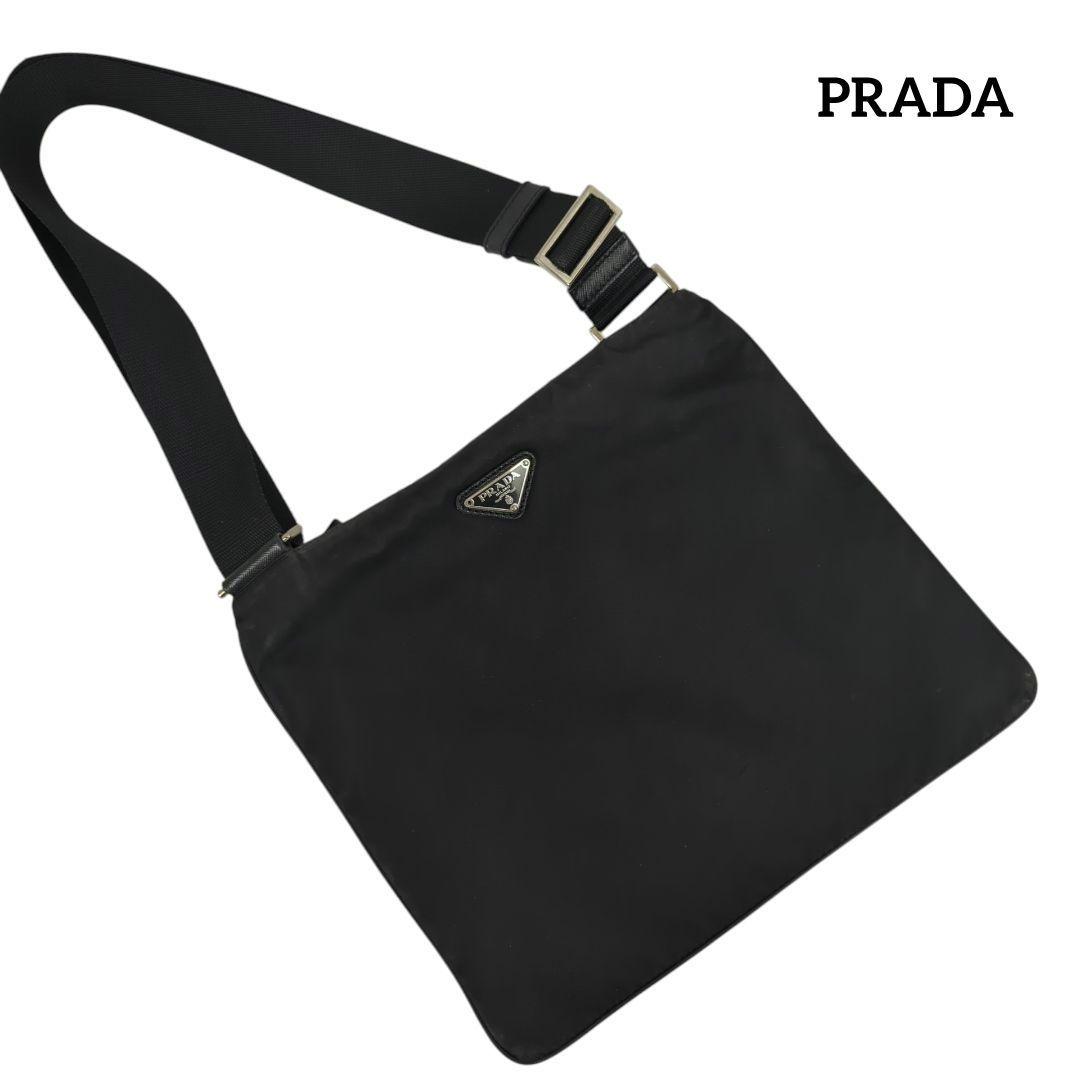 【良品】PRADA プラダ サコッシュ ナイロン ショルダーバッグ プレート