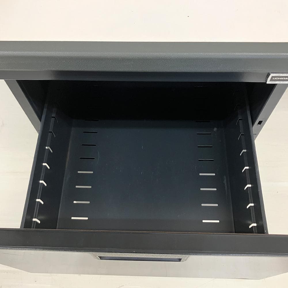 #2876　UCHIDA　袖机　サイドデスク　脇机　内田洋行　ホワイト系天板