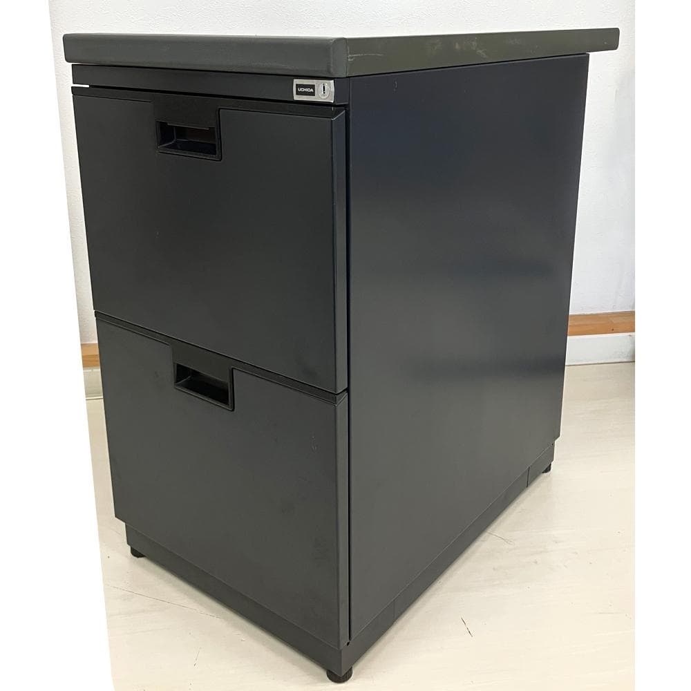 #2876　UCHIDA　袖机　サイドデスク　脇机　内田洋行　ホワイト系天板