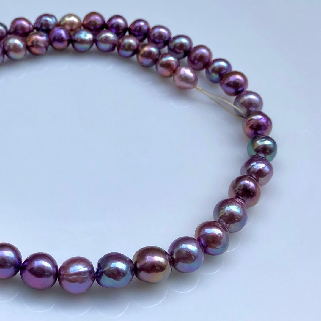 土下座チョコレートバロックパール　マルチカラー ネックレス連材BEN782