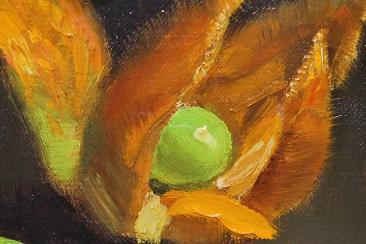 五味悌四郎 【ほゝづき】 油彩 3号