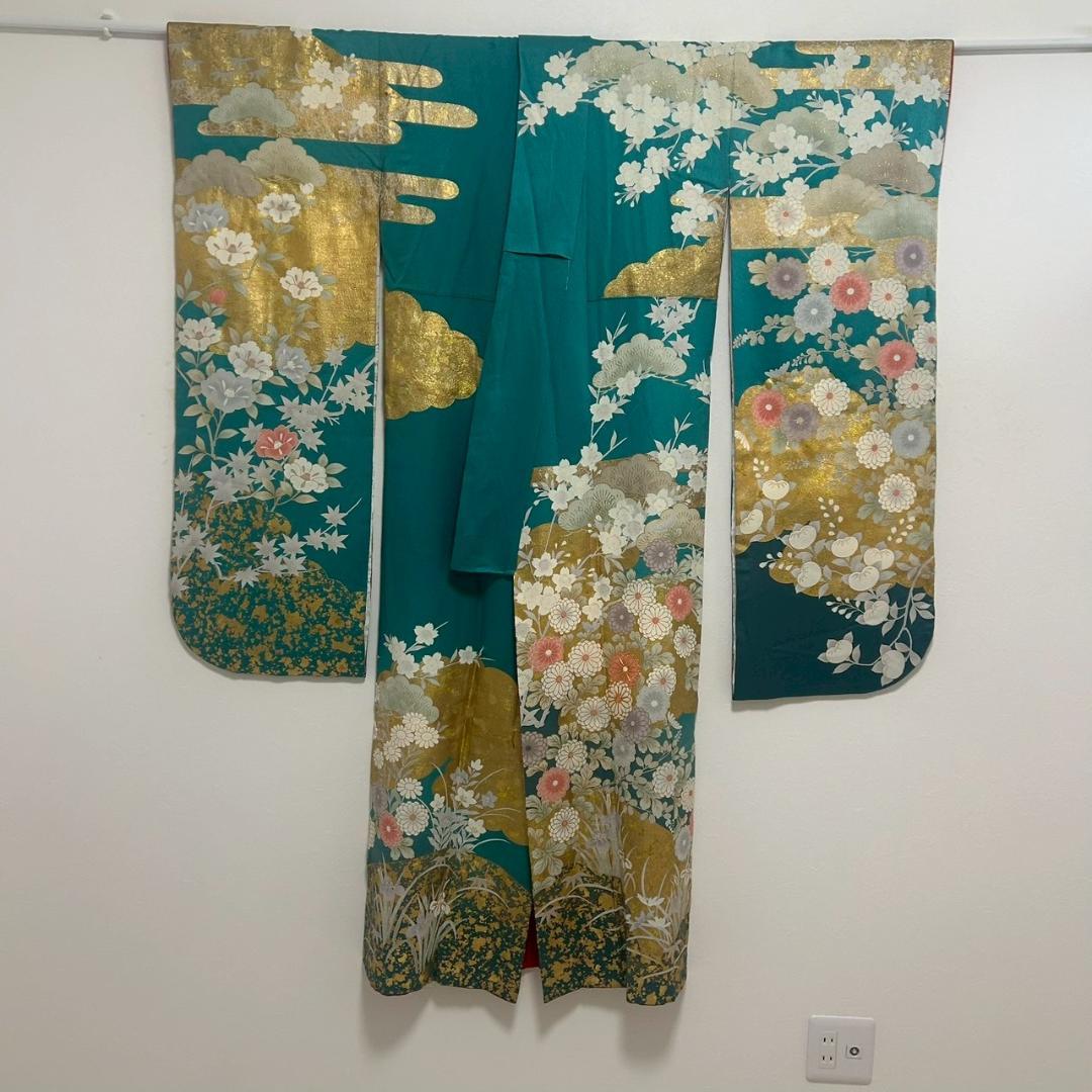 KP1755 振袖 身丈153cm 正絹 着物 成人式