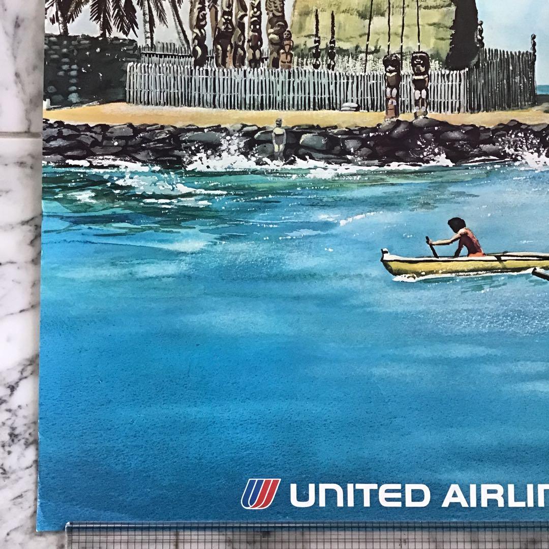 ユナイテッド航空 ハワイ ビンテージ ポスター オリジナル Tiki