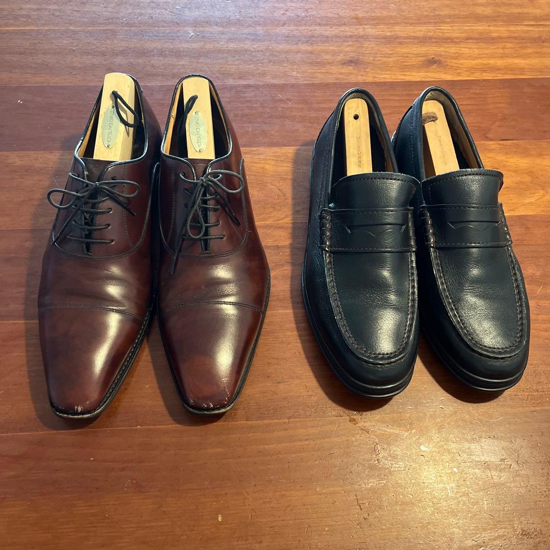 コールハーンのブラックローファーとREGALのドレスシューズ2足セット　26.5