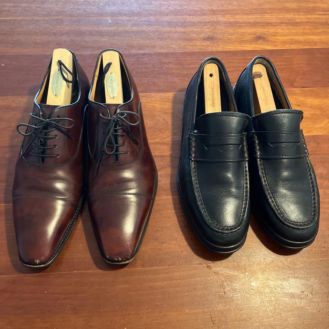 コールハーンのブラックローファーとREGALのドレスシューズ2足セット　26.5
