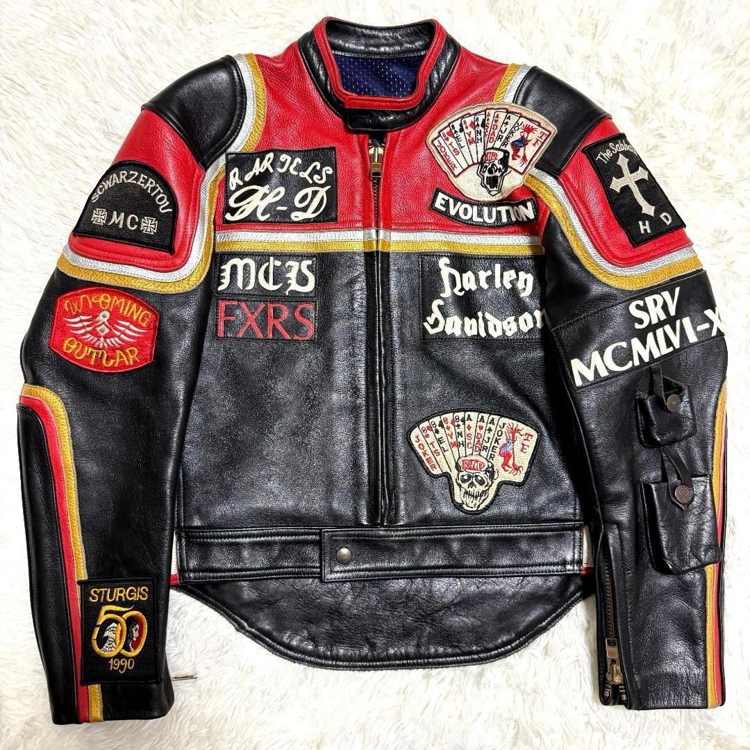 激レア⭐️ハーレーダビッドソン & マルボロマン 革ジャン ライダース 刺繍