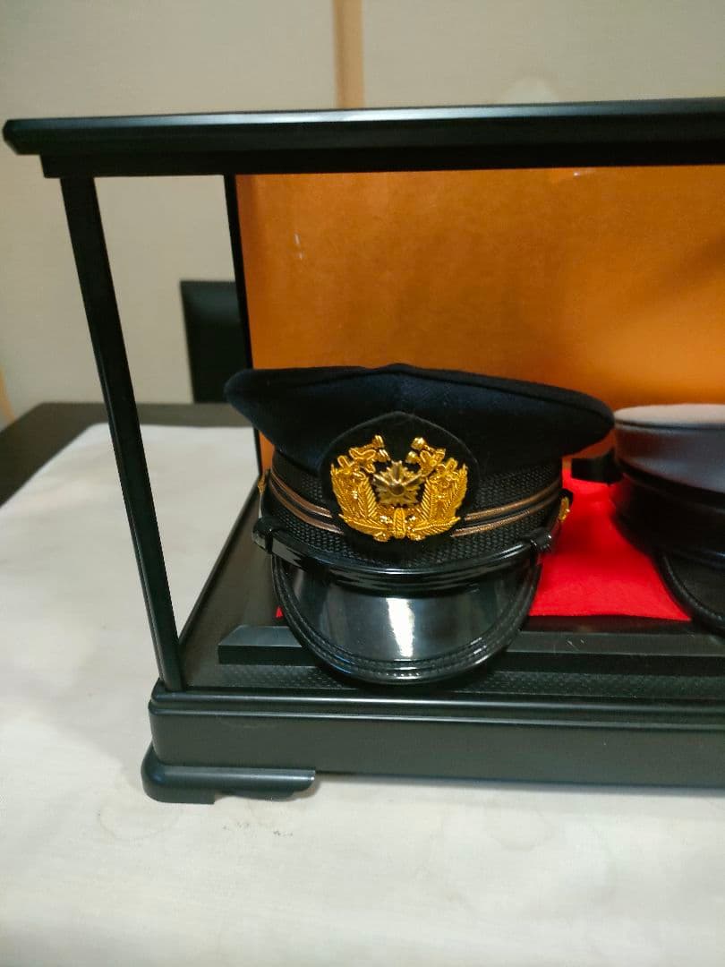 【希少】警察官帽子　ミニチュア　セット　2点　組み立て式ケース付　昭和レトロ
