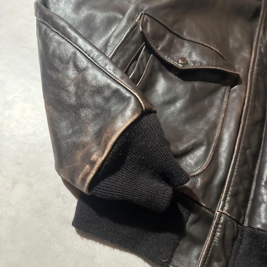 Schott A-2 フライト ジャケット レザー ブラウン