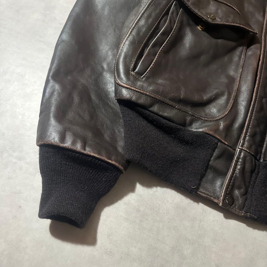 Schott A-2 フライト ジャケット レザー ブラウン