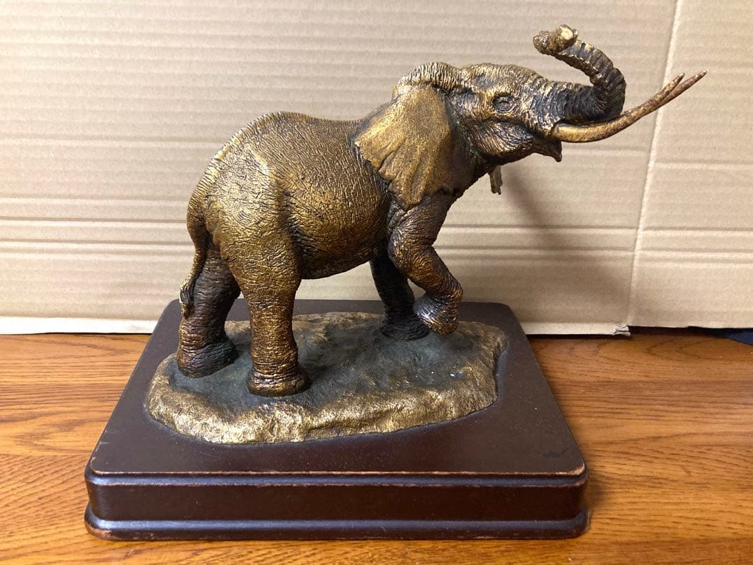 80年代 ビンテージ アンソニー・ジョーンズ ゴールデンエレファント ブロンズ像