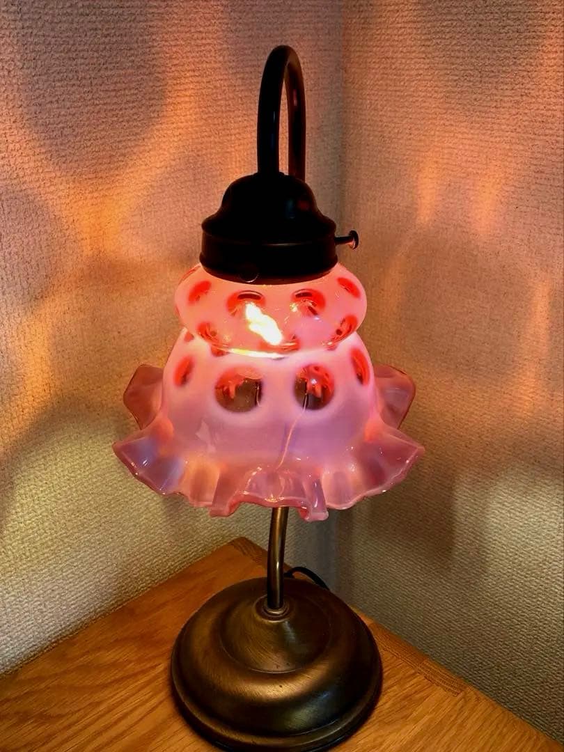 （専用）フェントン　1940年　オパールセント　ランプシェード　ドット